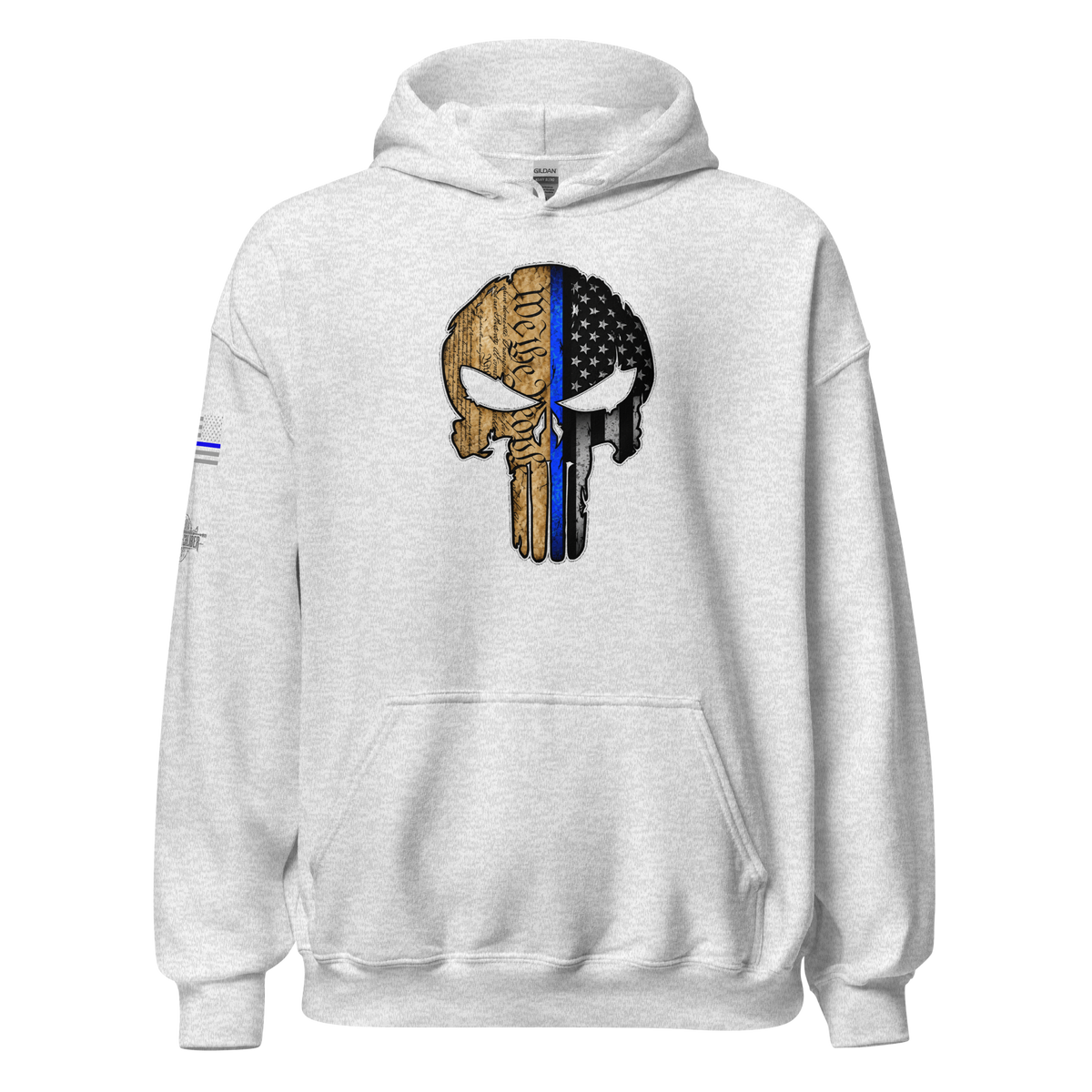 Thin Blue Line Skull Hoodie