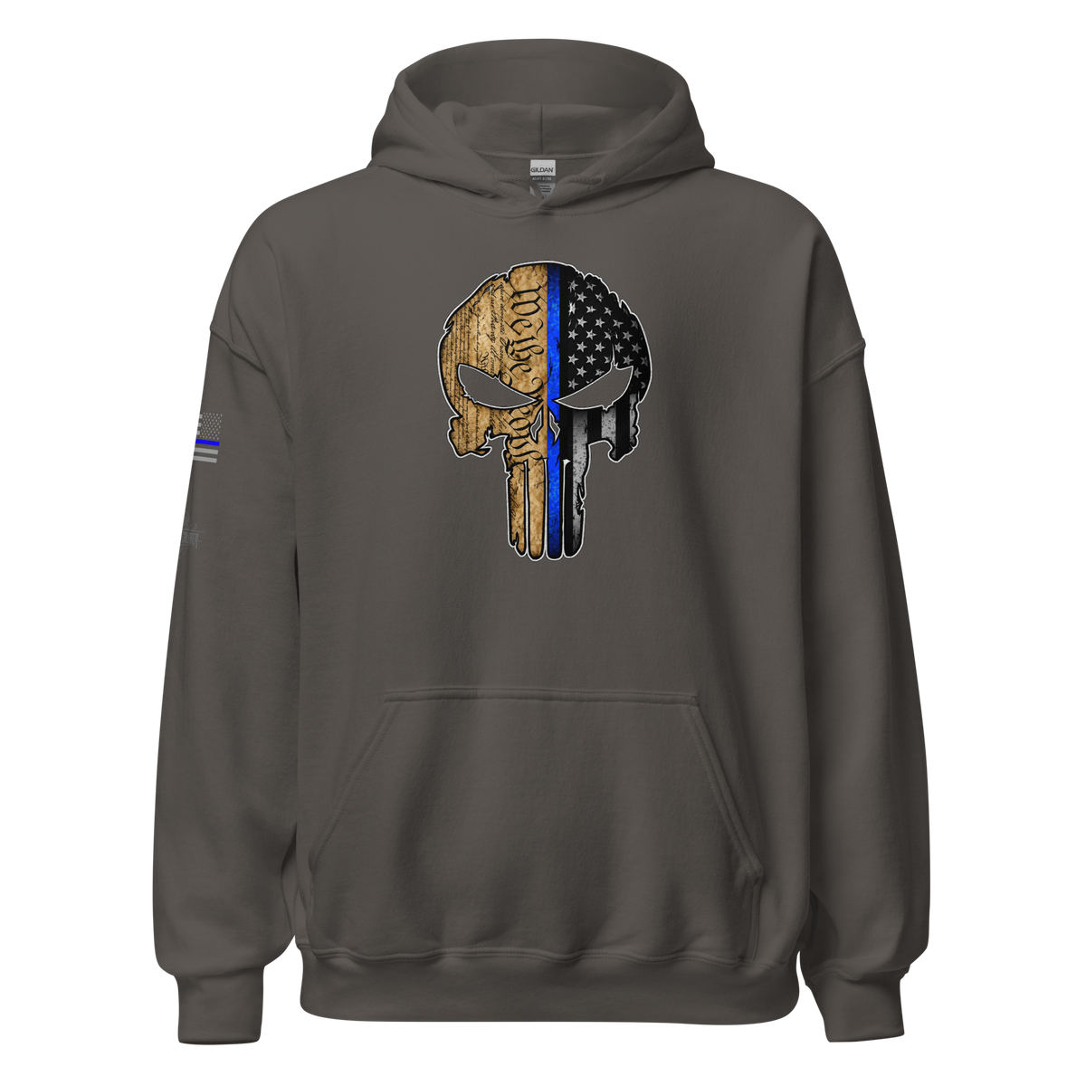 Thin Blue Line Skull Hoodie