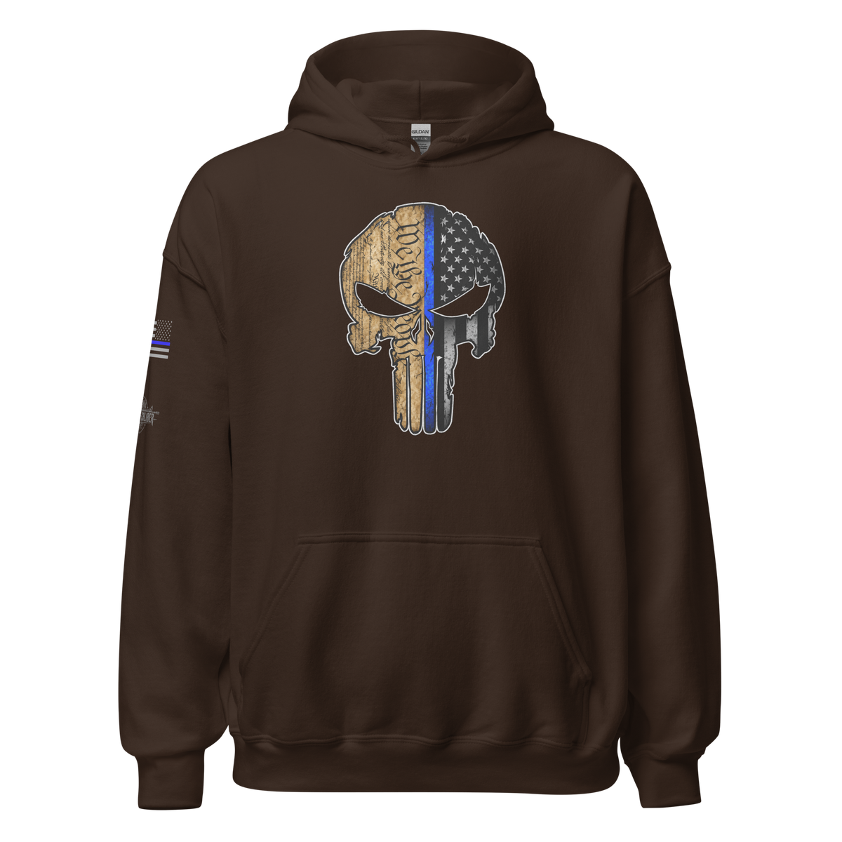 Thin Blue Line Skull Hoodie