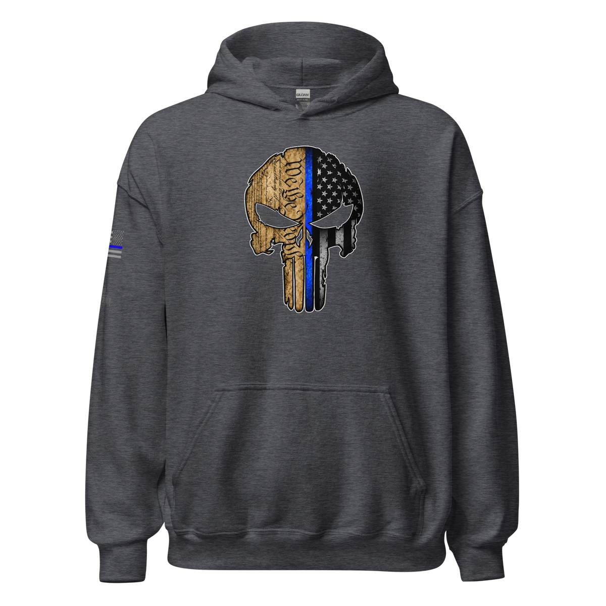 Thin Blue Line Skull Hoodie