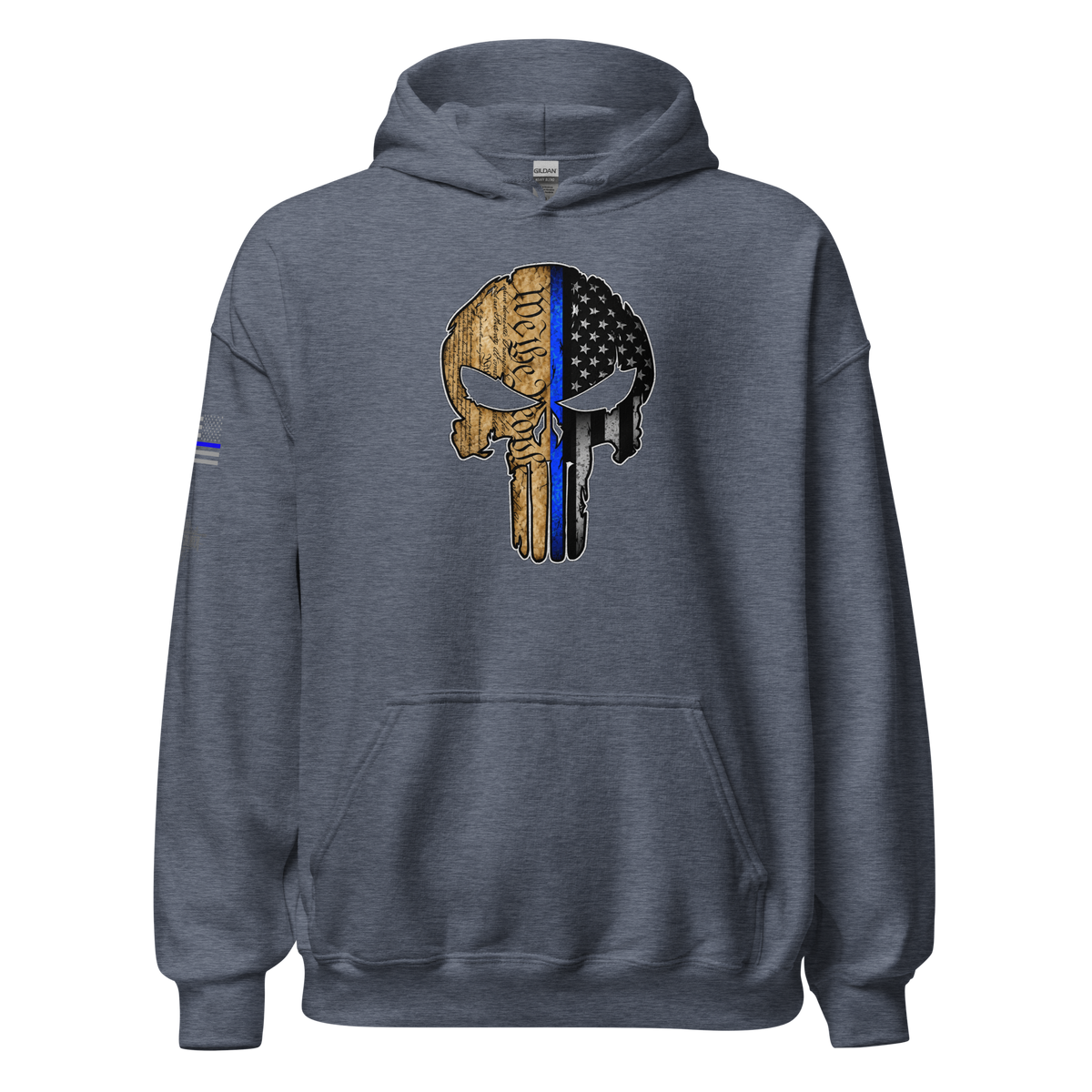 Thin Blue Line Skull Hoodie