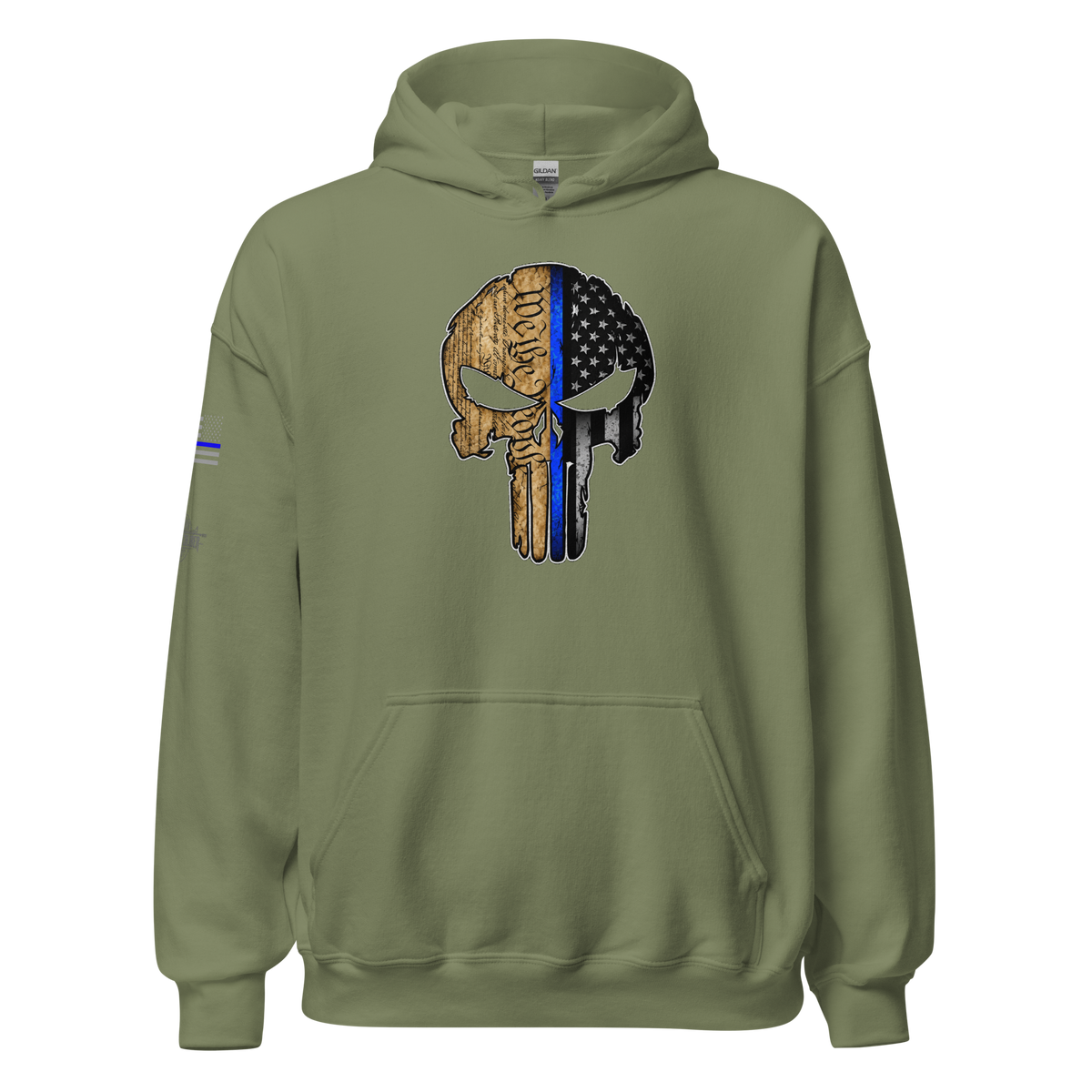 Thin Blue Line Skull Hoodie