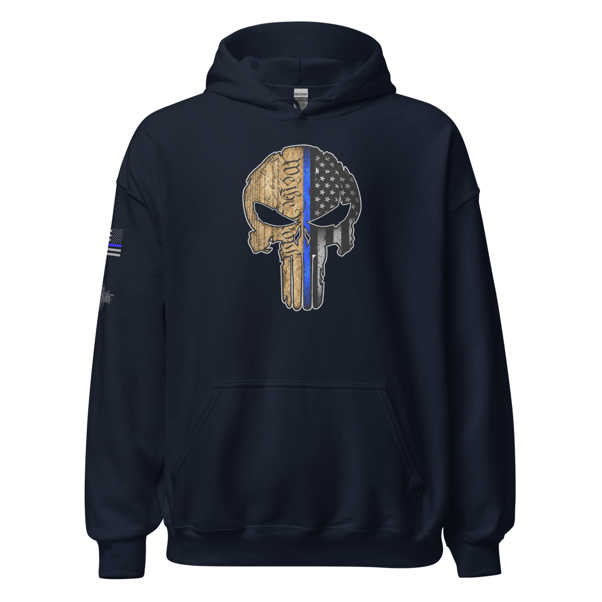 Thin Blue Line Skull Hoodie