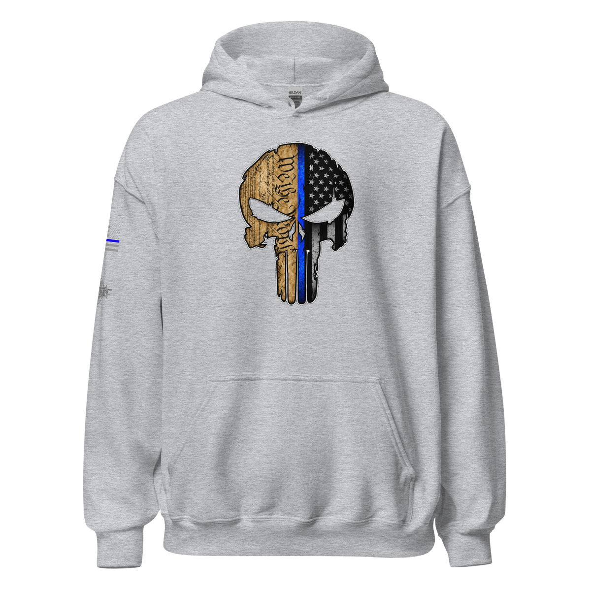 Thin Blue Line Skull Hoodie