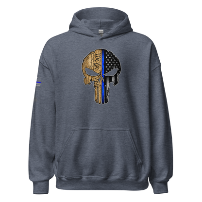 Thin Blue Line Skull Hoodie