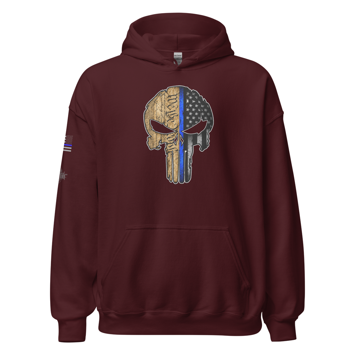 Thin Blue Line Skull Hoodie