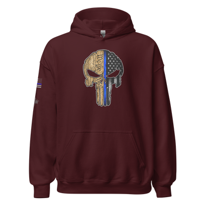 Thin Blue Line Skull Hoodie