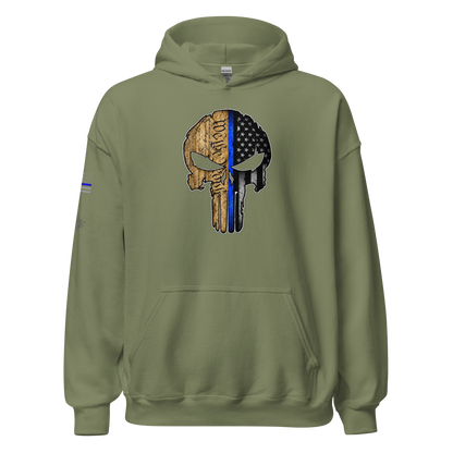 Thin Blue Line Skull Hoodie