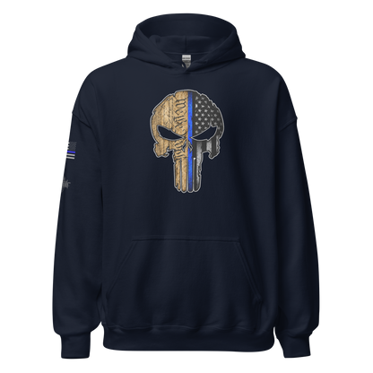 Thin Blue Line Skull Hoodie