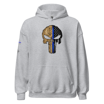 Thin Blue Line Skull Hoodie